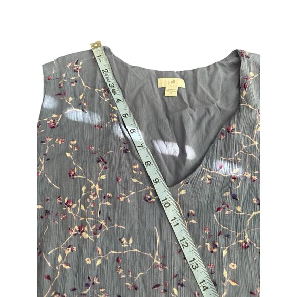 J. Jill Blue Floral Dainty Sleeveless Lightweight Tiered Hem Lagenlook Dress XL - Picture 11 of 12